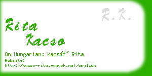 rita kacso business card